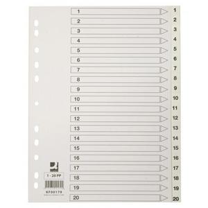 Plastový rozraďovač Q-Connect 12-dielny maxi sivý - Plastobal