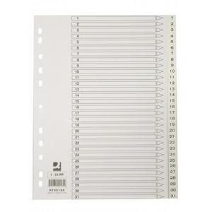 Plastový rozraďovač Q-Connect 31-dielny maxi sivý - Plastobal