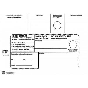 Poštové obálky B6 doručenka do VR OD, Nedoposielať, 100 ks - Plastobal