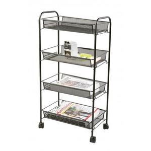 Drôtený pojazdný vozík Q-connect čierny - Plastobal