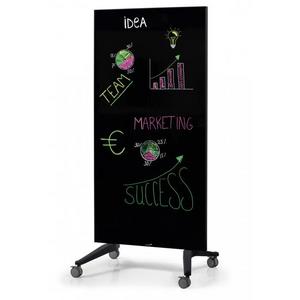 Tabuľa GLASSBOARD 90x175cm čierna na kolieskach - Plastobal