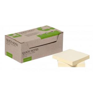 Bločky Q-Connect recyklované 76x76 žlté - Plastobal