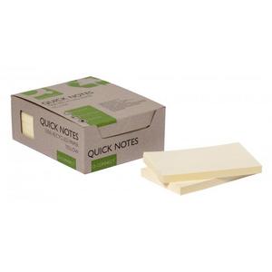 Bločky Q-Connect recyklované 127x76 žlté - Plastobal