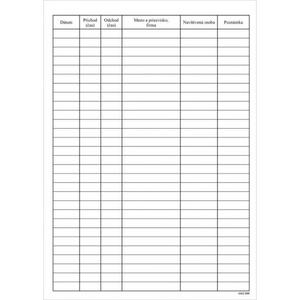 Kniha návštev A4 96 listov tvrdá väzba - Plastobal