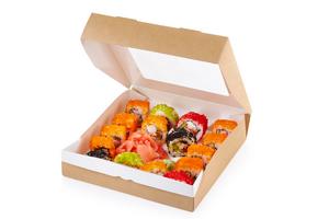 Krabička na zákusky PRO s okienkom 1500ml 200x200x45mm (25ks) - Plastobal