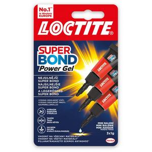 Sekundové lepidlo Loctite Super Bond Power Gel Mini Trio 3x1g - Plastobal