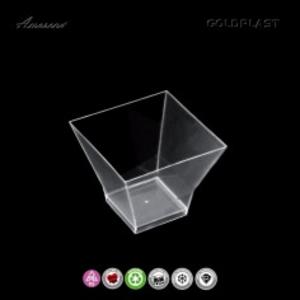 Fingerfood pohárik hranatý, číry 90 ml [25ks] - Plastobal