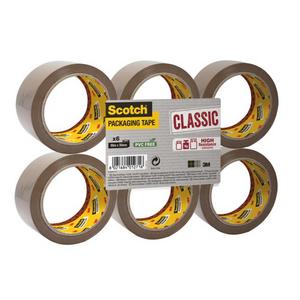 Baliaca páska Scotch , neobsahuje PVC, hnedá, 48mm x 50m, 6 roliek - Plastobal