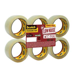 Baliaca páska Scotch s tichým odvíjaním, neobsahuje PVC, transparentná, 48mm x 50m, 6 roli - Plastobal