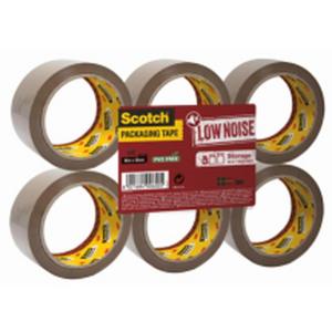 Baliaca páska Scotch s tichým odvíjaním, neobsahuje PVC, hnedá, 48mm x 50m, 6 roliek - Plastobal