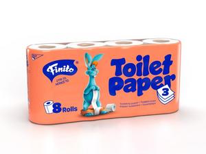 Toaletný papier FINITO 3-vrstvový [8 ks x 160út] - WIH4380 - Plastobal