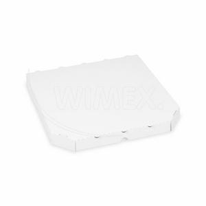 Krabica na pizzu z vlnitej lepenky 36 x 36 x 4 cm [100 ks] -BIELA lomené rohy - Plastobal