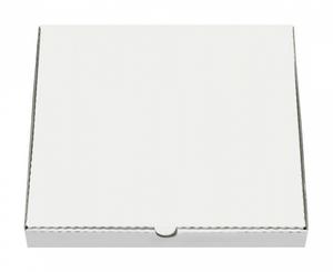 Krabica na pizzu z vlnitej lepenky 35 x 35 x 35 cm [100 ks] -BIELA OSTRÝ ROH - Plastobal