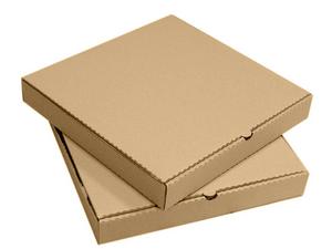 Krabica na pizzu z vlnitej lepenky HNEDÁ OSTRÁ 40 x 40 x 4 cm [100 ks] - Plastobal