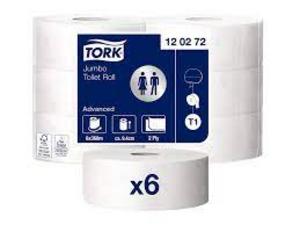 Toaletný papier Tork Jumbo T1 AdvancedRecykel Biela 2 9,4x20cm 360 m (6 ks) - Plastobal