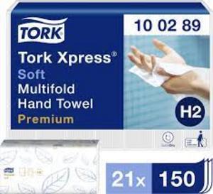 Tork Xpress jemné papierové utierky Multifold H2 Premium Biela 2 21x25,5cm 3150ks HY100289 - Plastobal