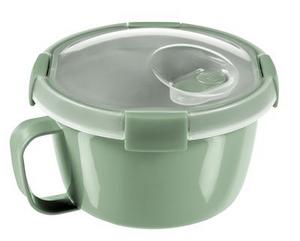 Dóza Curver® SMART TO GO ECO, 900 ml, jemná zelená, 9,6x15,7x15,7 cm, hrnček s uškom - Plastobal