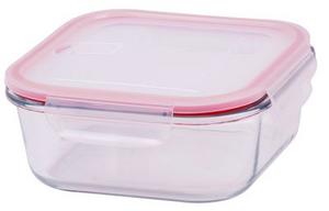 Dóza MagicHome BSG1, 1100 ml, sklenená, 18x18x7 cm, štvorcová, borosilikátové sklo/PP, Cli - DÓZY A BOXY | ***