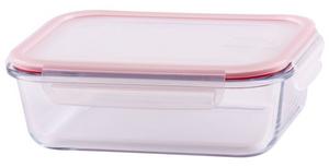 Dóza MagicHome BSG2, 1500 ml, sklenená, 22x17x7 cm, obdĺžniková, borosilikátové sklo/PP, C - Plastobal