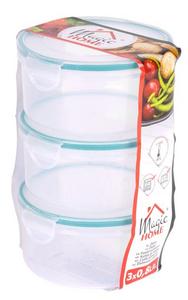 NAD 200 EUR Dóza MagicHome Lunchbox R808 3x 800 ml, okrúhle, sada 3 ks, Clip - DÓZY A BOXY | ***