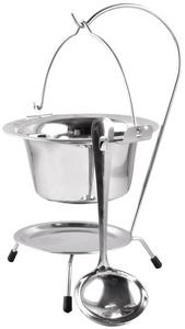 Servírovacia sada MagicHome, 800 ml, nerez, mini kotlík so stojanom a naberačkou - MISKY | ***