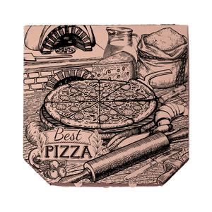 Krabica na pizzu z vlnitej lepenky 33 x 33 x 3 cm [100 ks]  H.T.-  BEST BLACK PIZZA - Plastobal