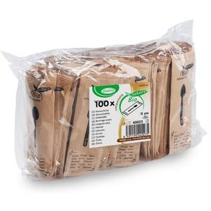 Kávová lyžička drevená 11cm jednotlivo balená [100 ks] - Plastobal