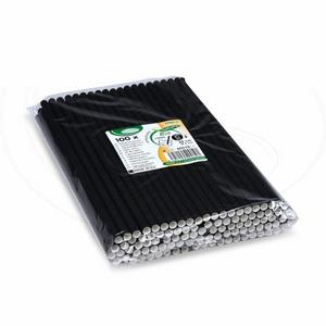 Slamka papierová čierna `JUMBO` O8mm x 25cm [100 ks] - Plastobal