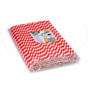 Slamka papierová Špirála červená `JUMBO` O8mm x 25cm [100 ks] - Plastobal