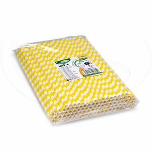 Slamka papierová Špirála žltá `JUMBO` O8mm x 25cm [100 ks] - Plastobal