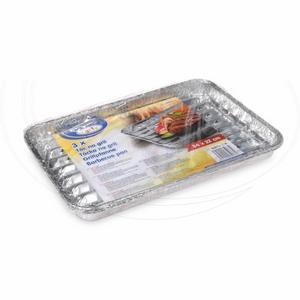 Tácka na gril (ALU) hranatá 34 x 22 cm [3 ks] - Plastobal