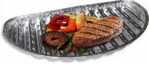 Tácka na gril (ALU) polguľatá 32,5 x 19 cm [3 ks] - Plastobal