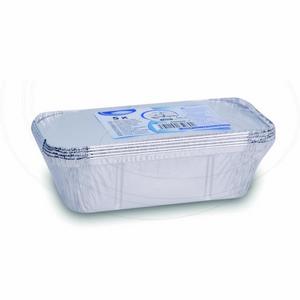 Miska (ALU) hranatá 201 x 109 x 49 mm 690ml + viečko [5 sád] - Plastobal