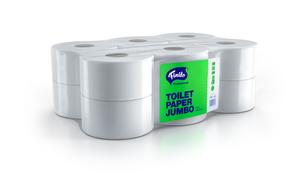 Toaletný papier (Tissue) 2-vrstvový s ražbou biely `JUMBO` O19cm 100m [12 ks] - Papierový program | ***