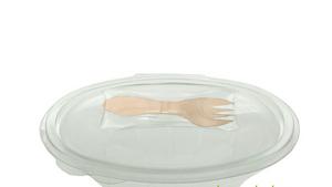 Misky PET s vidličkou vo viečku 370 ml SLV370SP [100ks] - Plastobal