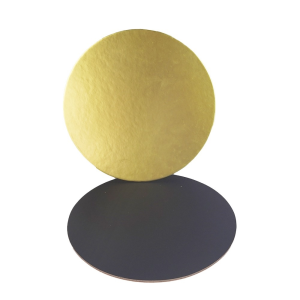 Podnos tortový okrúhly pr. 24 cm, hladký zlato-čieny - Plastobal