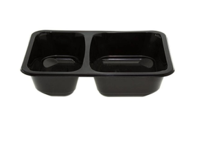 Menu misa (PP) 2dielna čierna 227 x 178 x 50 mm [50 ks]  - Gastro potreby | ***