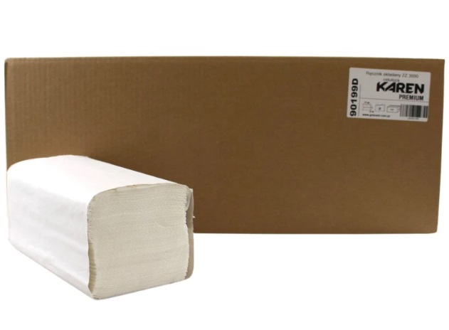 ZZ papierové utierky KAREN21x20cm,2vr.100%celulóza (3000ks) - Skladané | ***