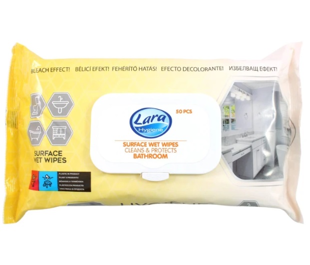 Lara Hygiene vlhčené utierky na kúpeľne - 50ks - Plastobal