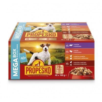 KAPSIČKA PES 40x100g /10xHOV,10xMORČACIE,10xKURA A JAHŇA,10xKRÁLIK/ PROPESKO - Plastobal