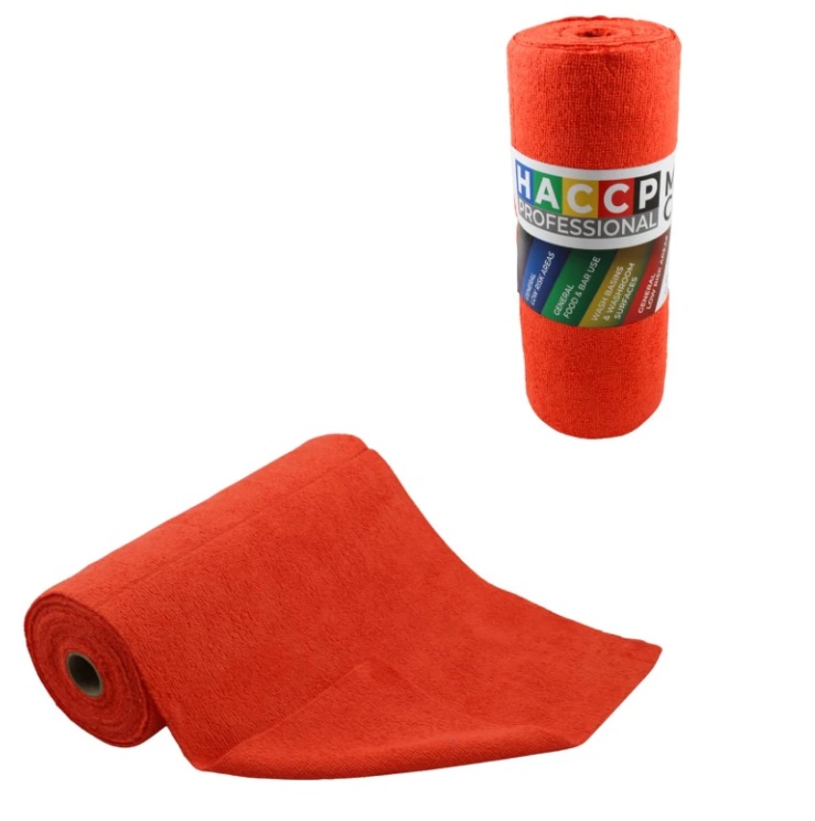 Utierka ECONOMY ROLL z mikrovlákna v rolke 40 ks 30x30 červená - Handry, utierky, kuchynské utierky | ***