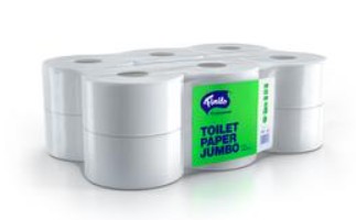 PAPIER TOALETNY  (Tissue) 2-vrstvový s ražbou biely `JUMBO` O19cm 100m [12 ks] - Plastobal