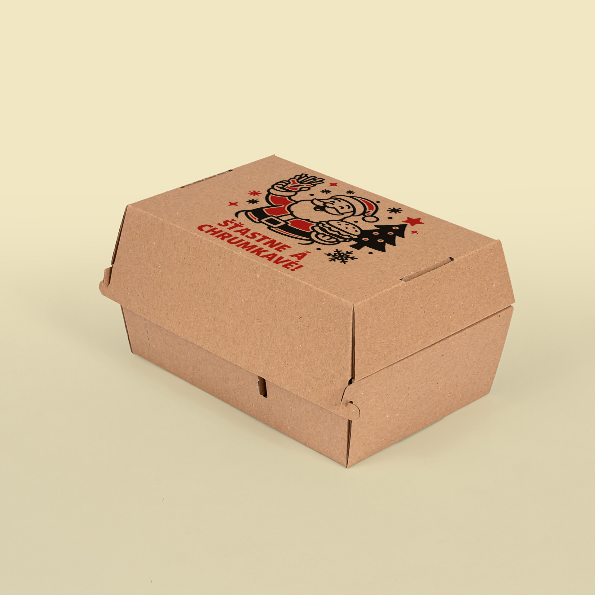 BurgerBox  Double/box s extra priečinkom / ks 200x130x110 s potlačou-Vianoce - Plastobal