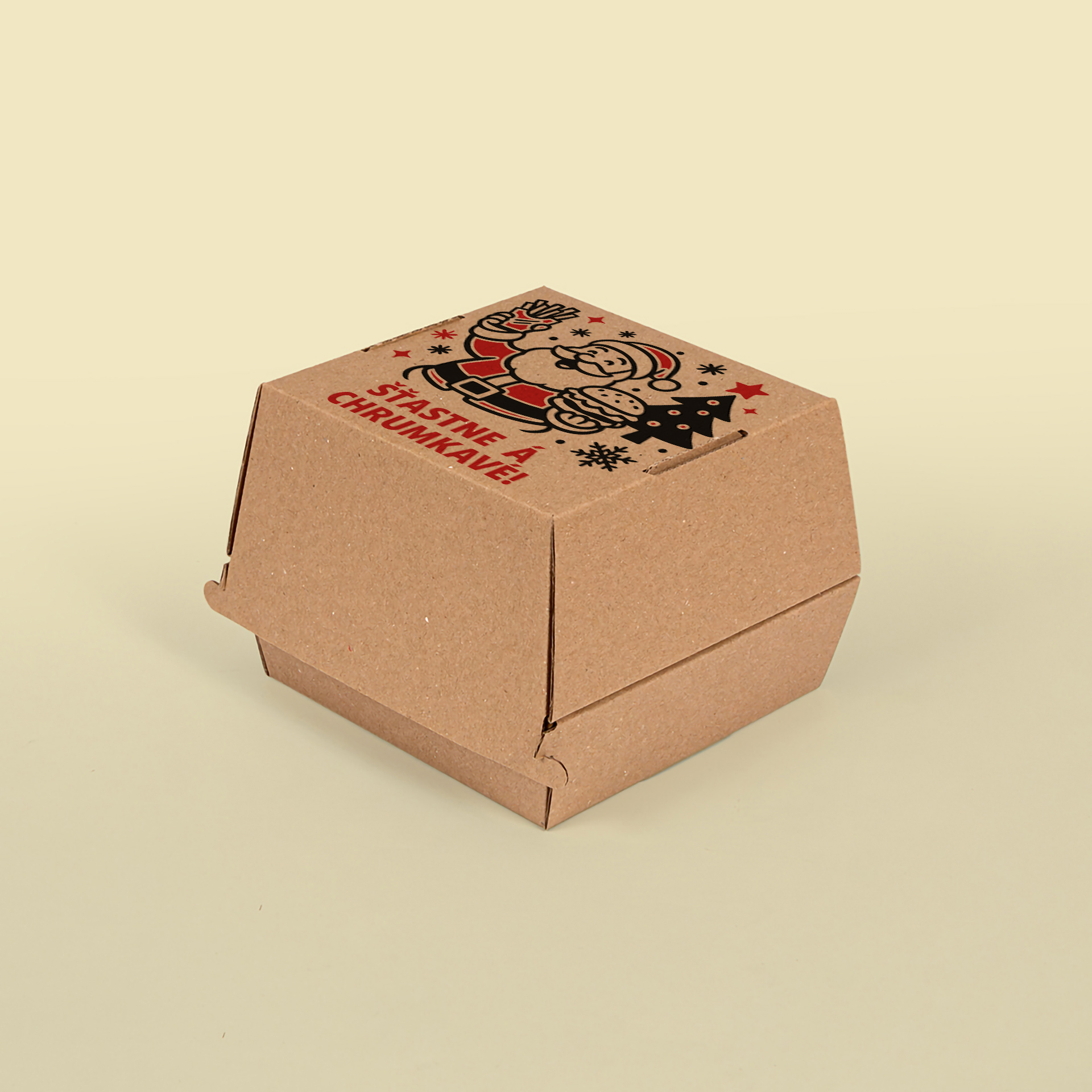 BurgerBox - 50ks-1-dielny s potlačou- Vianoce - Plastobal