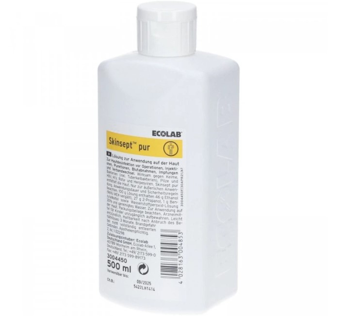SKINSEPT PUR 500ml - Alkoholový roztok na dezinfekciu kože  - Plastobal
