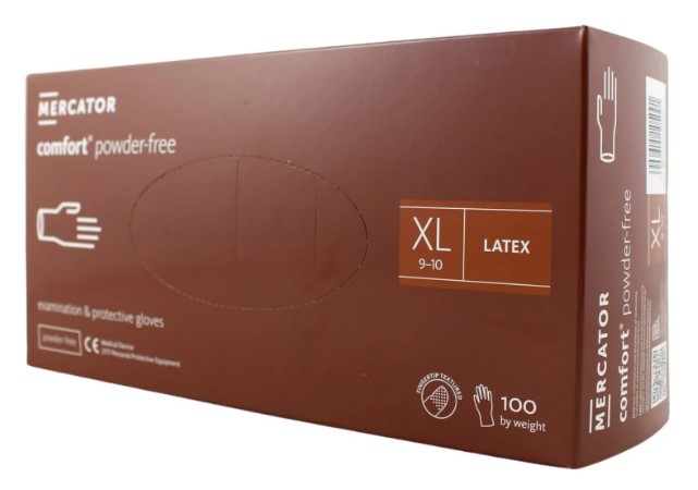 RUKAVICE (Latex) MERCATOR nepúdrovaná biela `XL` [100 ks] - Plastobal